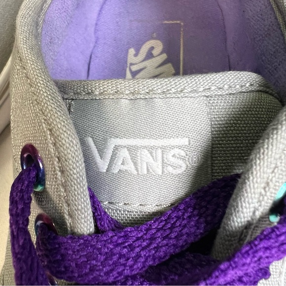 Vans AUTHENTIC Mens Womens Grey Purple Low Top Skateboard Shoes Sz 8 like new - Picture 10 of 12